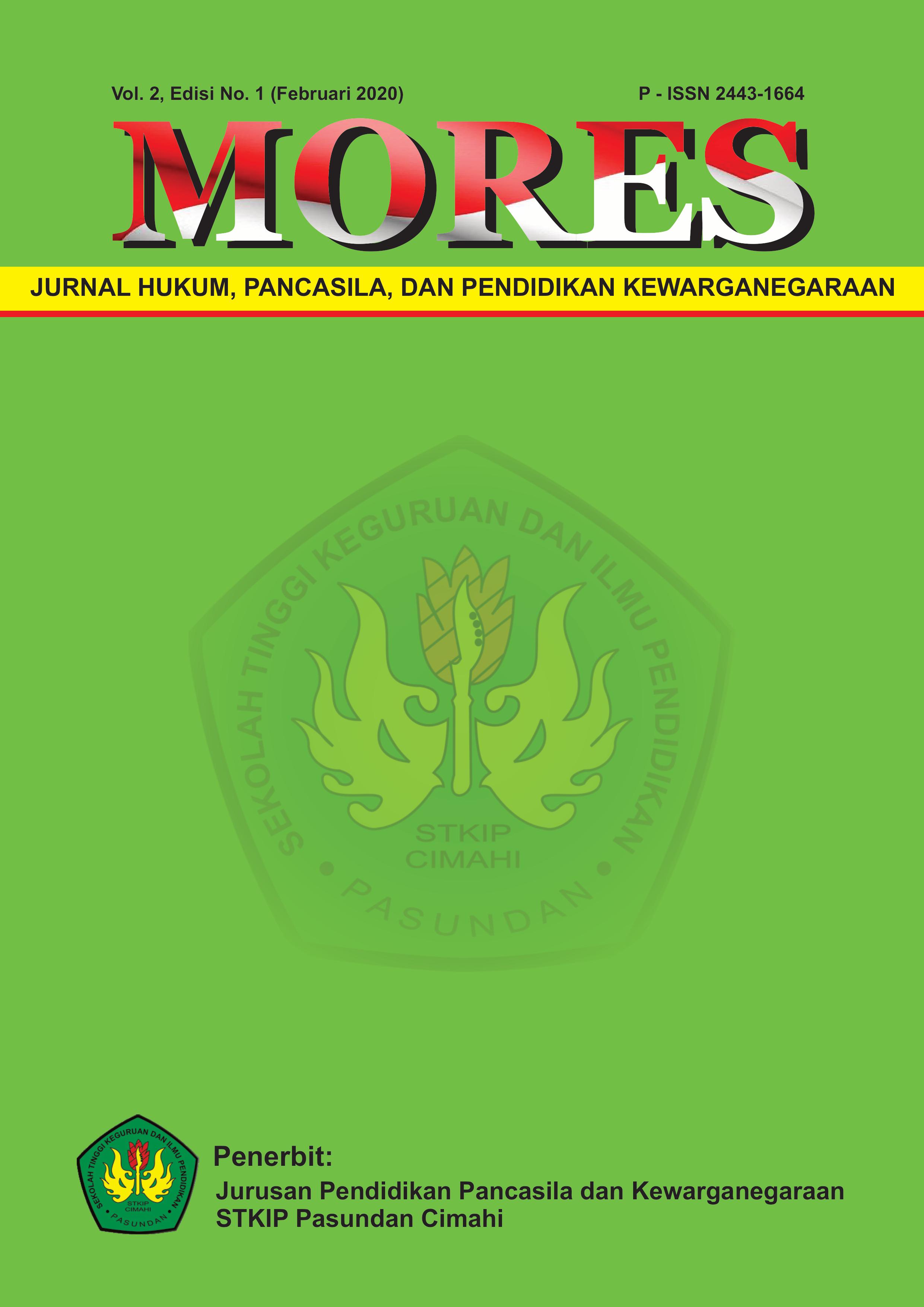 					View Vol. 8 No. 1 (2026): Mores: Jurnal Pendidikan Hukum, Politik, dan Kewarganegaraan
				